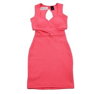 Privately Privileged Dress Womens Pink Sleeveless V Neck Criss Cross Outwear